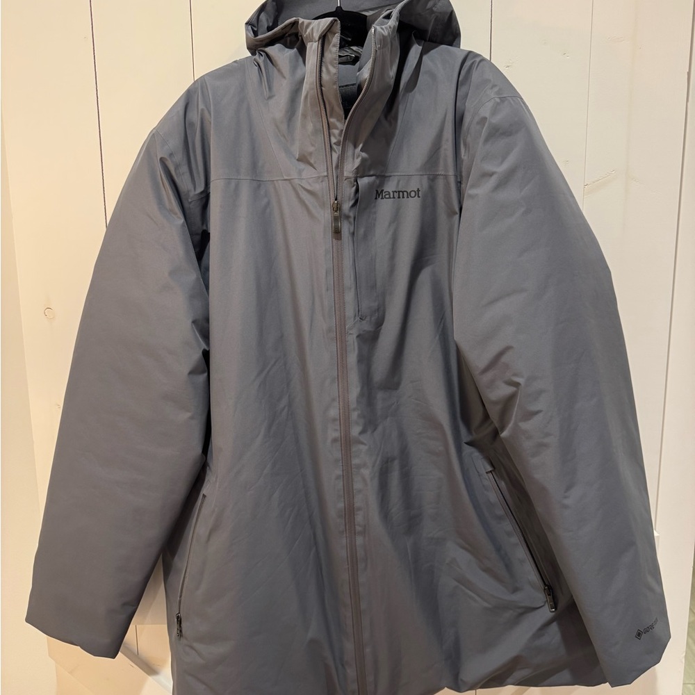 Marmot “Oslo” Men's Steel Gray Waterproof Hooded Down Parka